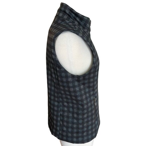 Lemon Tart Sleeveless Vest Womens Size Medium Plaid Insulated Full Zip Pockets - Picture 3 of 5